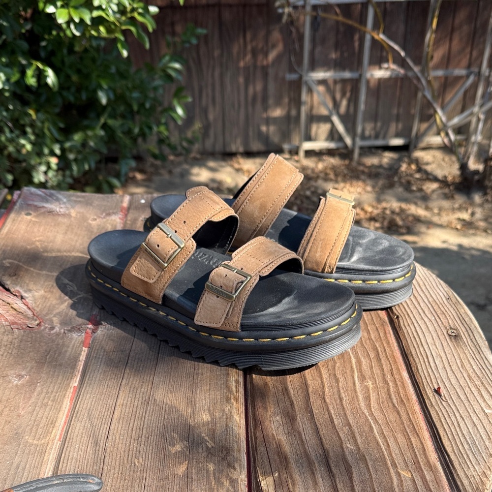 Dr Marten Brown and Black Sandals with Buckle Straps